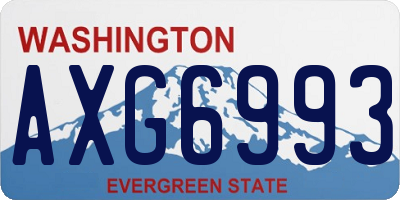 WA license plate AXG6993