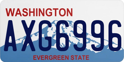 WA license plate AXG6996