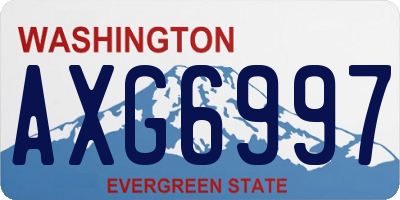 WA license plate AXG6997