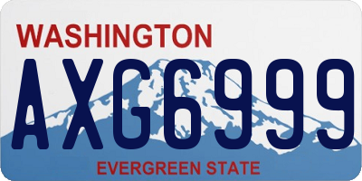 WA license plate AXG6999