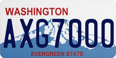 WA license plate AXG7000