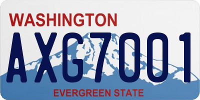 WA license plate AXG7001