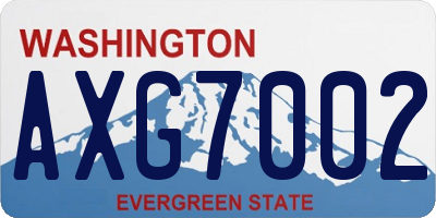 WA license plate AXG7002