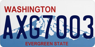 WA license plate AXG7003