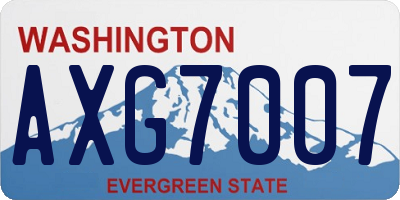 WA license plate AXG7007