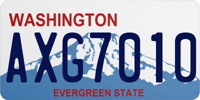 WA license plate AXG7010