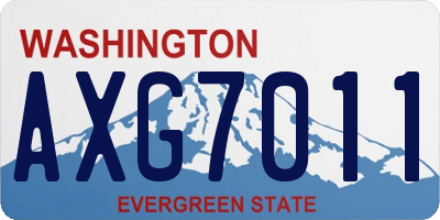 WA license plate AXG7011