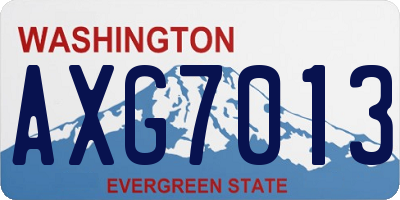 WA license plate AXG7013