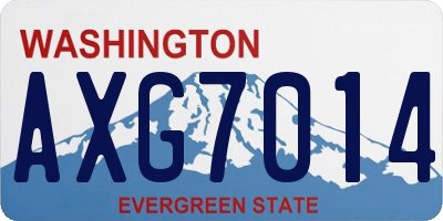 WA license plate AXG7014