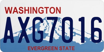 WA license plate AXG7016