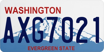 WA license plate AXG7021