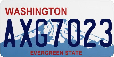 WA license plate AXG7023