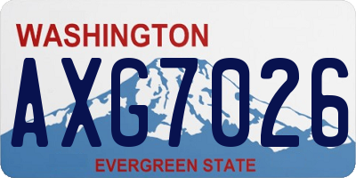 WA license plate AXG7026