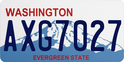 WA license plate AXG7027
