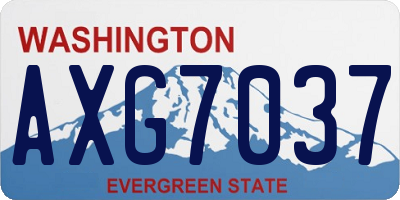 WA license plate AXG7037