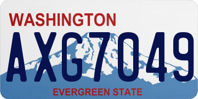 WA license plate AXG7049