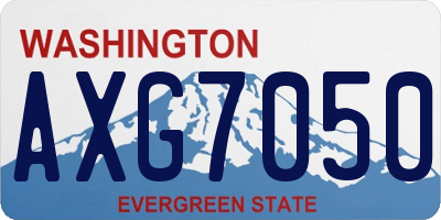 WA license plate AXG7050
