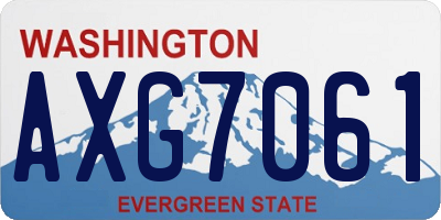 WA license plate AXG7061