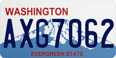 WA license plate AXG7062
