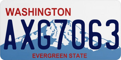 WA license plate AXG7063