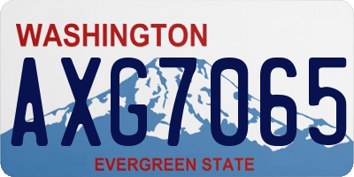 WA license plate AXG7065