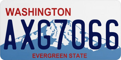 WA license plate AXG7066