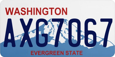 WA license plate AXG7067