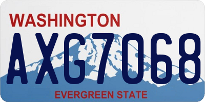 WA license plate AXG7068