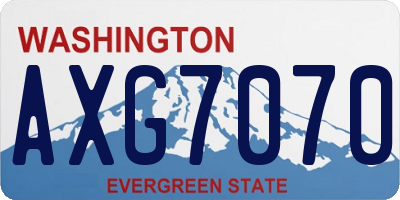 WA license plate AXG7070