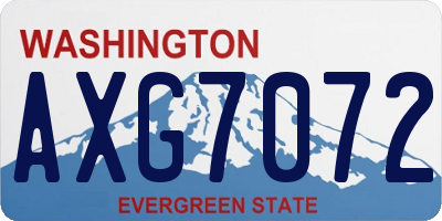 WA license plate AXG7072