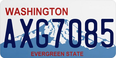WA license plate AXG7085