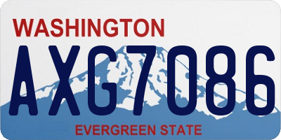 WA license plate AXG7086