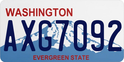 WA license plate AXG7092