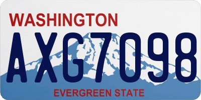 WA license plate AXG7098