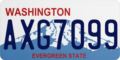 WA license plate AXG7099