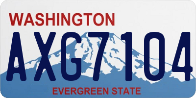 WA license plate AXG7104