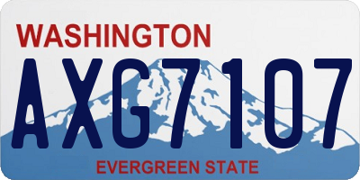 WA license plate AXG7107