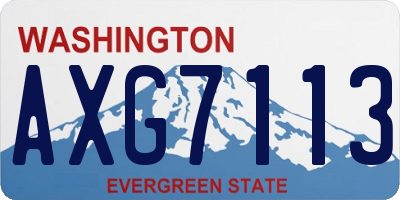WA license plate AXG7113