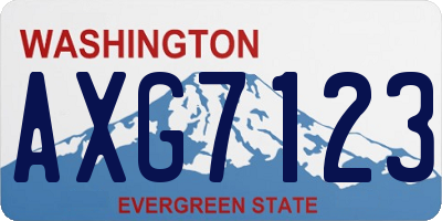 WA license plate AXG7123