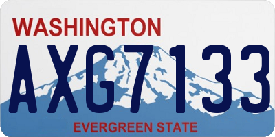 WA license plate AXG7133