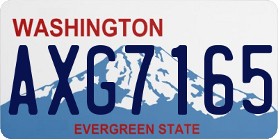 WA license plate AXG7165