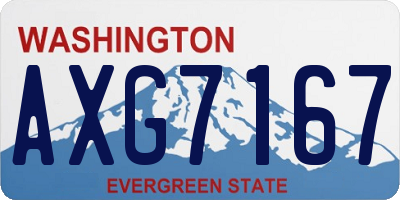 WA license plate AXG7167