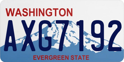 WA license plate AXG7192