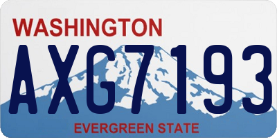 WA license plate AXG7193