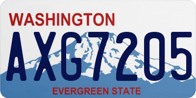 WA license plate AXG7205