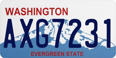 WA license plate AXG7231