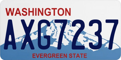 WA license plate AXG7237