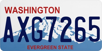 WA license plate AXG7265