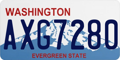 WA license plate AXG7280