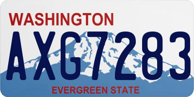 WA license plate AXG7283
